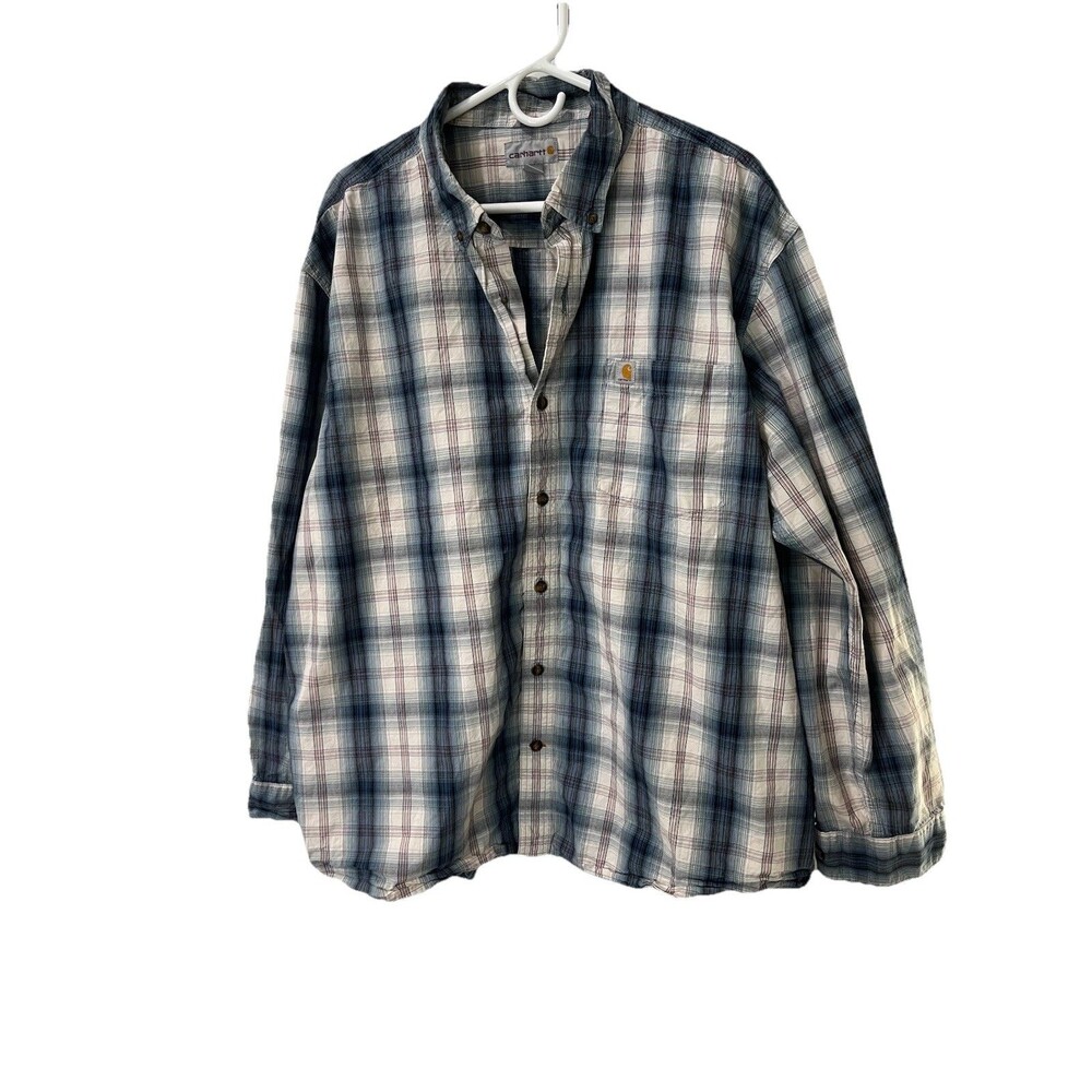 Men's Carhartt Long Sleeve Button Down Relaxed Fit Shirt - Size 2XL